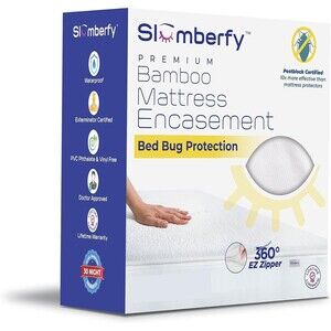 Full Size Waterproof Bamboo Mattress Encasement by Slumberfy No Bed Bugs